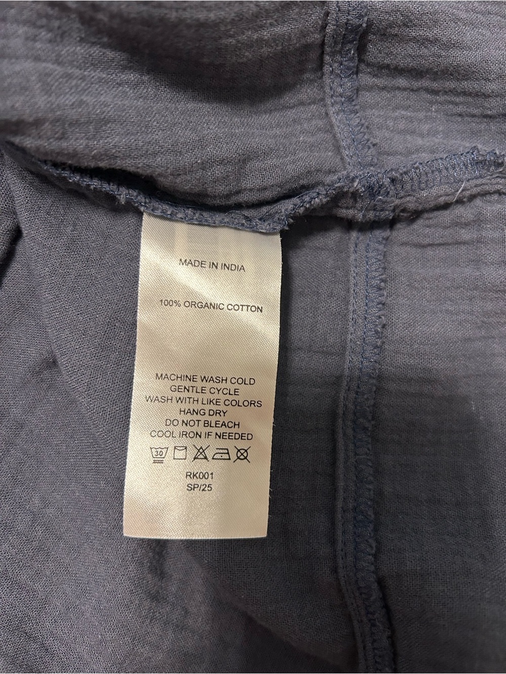 Quince Slate Blue Sleeveless Button-Front Cotton Gauze Dress - Picture 7 of 9
